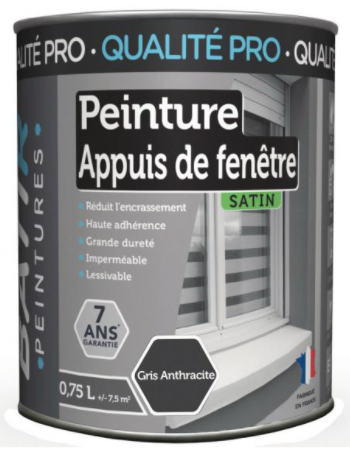 ADDICT BATIR PEINTURE APPUI FENETRE GRIS ANTHRACITE 0.75L