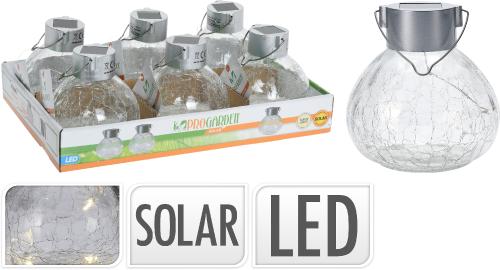LAMPE SOLAIRE RONDE AVEC 5 MICRO-LEDS BLANC CHAUDS