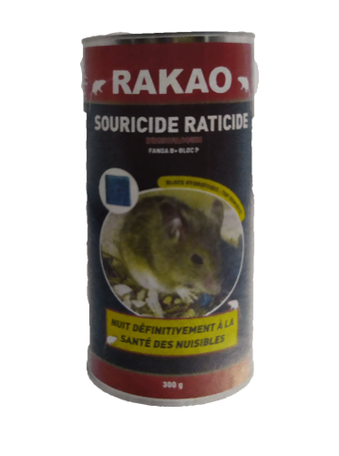 RATS SOURIS BLOCS - BRODIFACOUM 300G - RAKAO